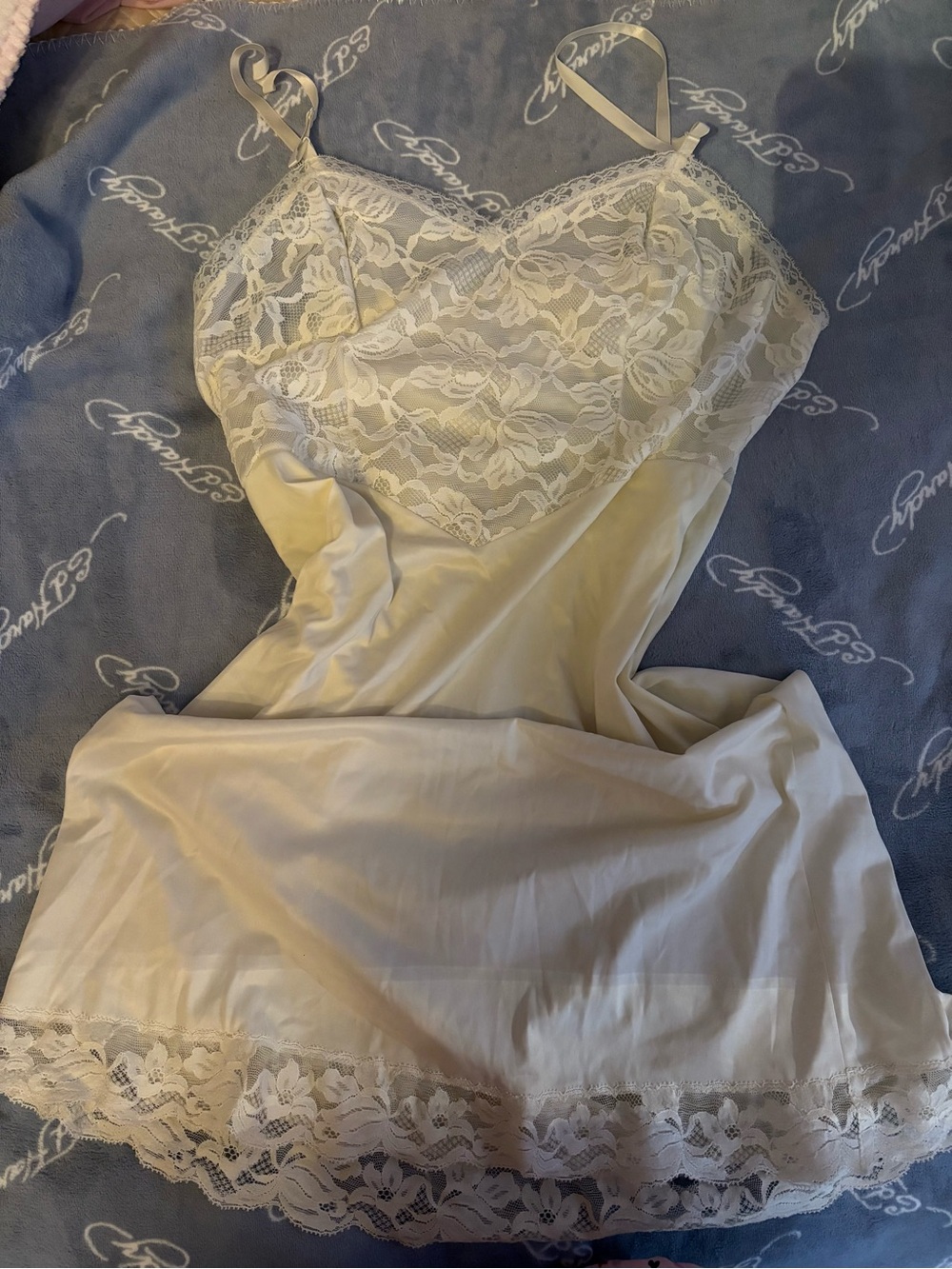 Vintage Lace Trim Slip Dress